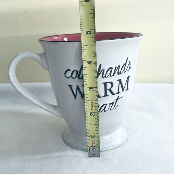 Cold Hands Warm Heart Coffee Mug Cup Tea Pedestal Coffee Cup Cocoa - Picture 8 of 8